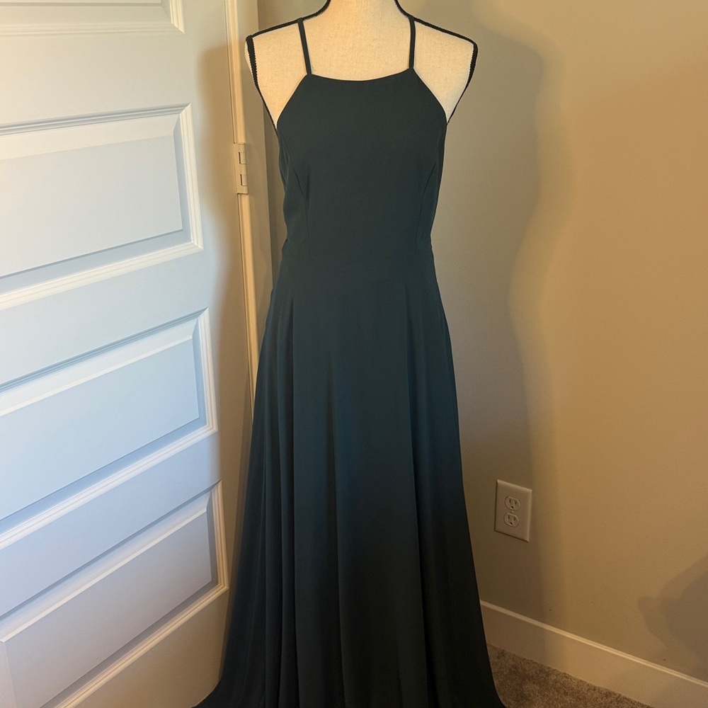 Elegant Green Halter Gown